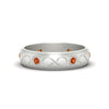 Load image into Gallery viewer, bezel-set-orange-sapphire-mens-wedding-band-in-white-gold-fdm1284gsaor-nl-wg