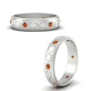 Load image into Gallery viewer, bezel-set-orange-sapphire-mens-wedding-band-in-white-gold-fdm1284gsaorangle3-nl-wg