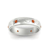 Load image into Gallery viewer, bezel-set-orange-sapphire-mens-wedding-band-in-white-gold-fdm1284gsaorangle5-nl-wg