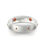 Load image into Gallery viewer, bezel-set-orange-sapphire-mens-wedding-band-in-white-gold-fdm1284gsaorangle5-nl-wg
