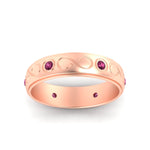 Load image into Gallery viewer, bezel-set-pink-sapphire-mens-wedding-band-in-rose-gold-fdm1284gsadrpiangle5-nl-rg
