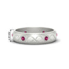 Load image into Gallery viewer, bezel-set-pink-sapphire-mens-wedding-band-in-white-gold-fdm1284gsadrpi-nl-wg-hw
