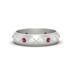 Load image into Gallery viewer, bezel-set-pink-sapphire-mens-wedding-band-in-white-gold-fdm1284gsadrpi-nl-wg
