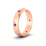 Load image into Gallery viewer, bezel-set-purple-topaz-mens-wedding-band-in-rose-gold-fdm1284gvitoangle2-nl-rg
