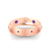 Load image into Gallery viewer, bezel-set-purple-topaz-mens-wedding-band-in-rose-gold-fdm1284gvitoangle5-nl-rg
