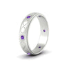 Load image into Gallery viewer, bezel-set-purple-topaz-mens-wedding-band-in-white-gold-fdm1284gvitoangle2-nl-wg
