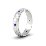 Load image into Gallery viewer, bezel-set-purple-topaz-mens-wedding-band-in-white-gold-fdm1284gvitoangle2-nl-wg
