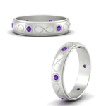 Load image into Gallery viewer, bezel-set-purple-topaz-mens-wedding-band-in-white-gold-fdm1284gvitoangle3-nl-wg
