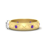 Load image into Gallery viewer, bezel-set-purple-topaz-mens-wedding-band-in-yellow-gold-fdm1284gvito-nl-yg-hw