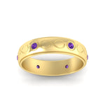Load image into Gallery viewer, bezel-set-purple-topaz-mens-wedding-band-in-yellow-gold-fdm1284gvitoangle5-nl-yg
