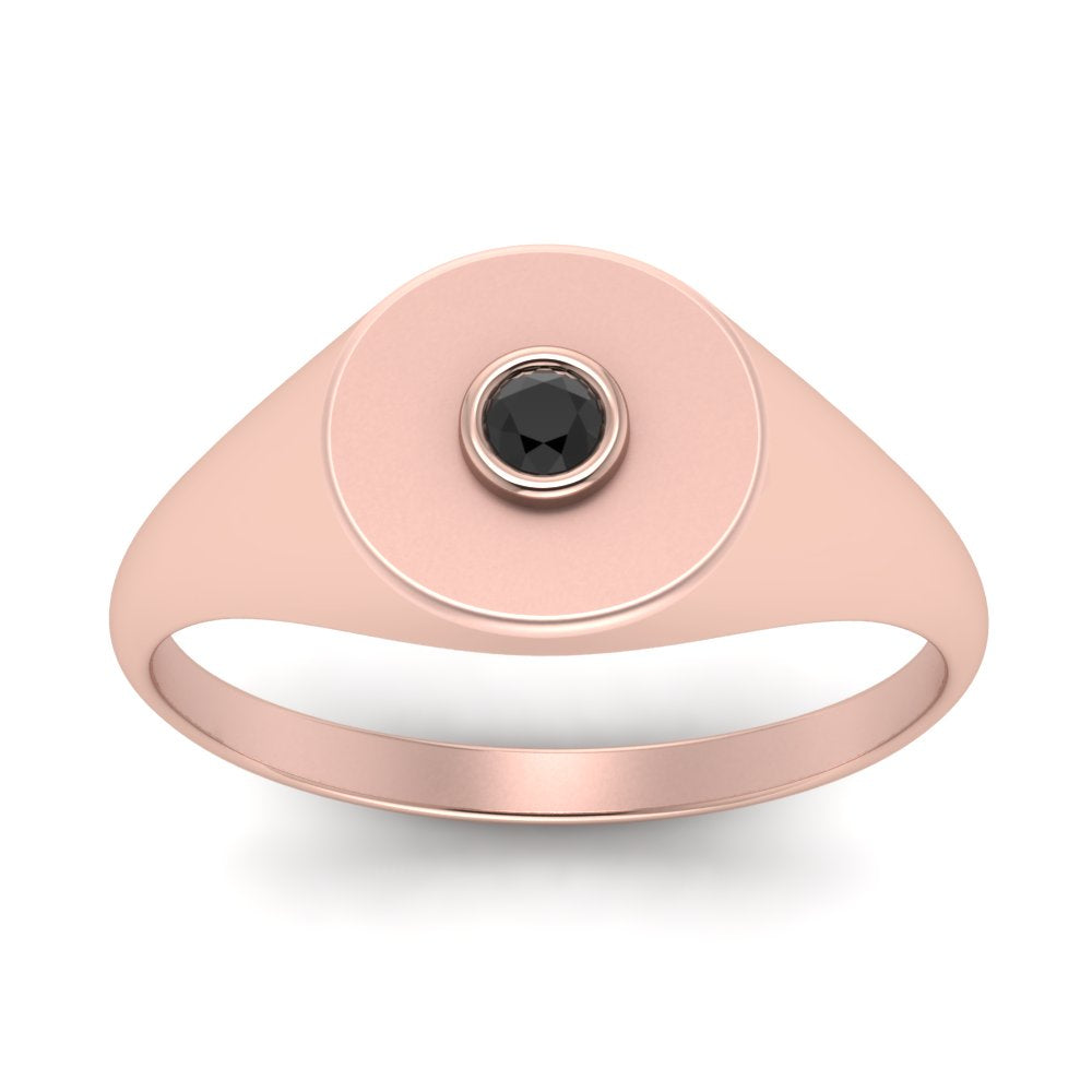 Bezel Set Round Signet Ring