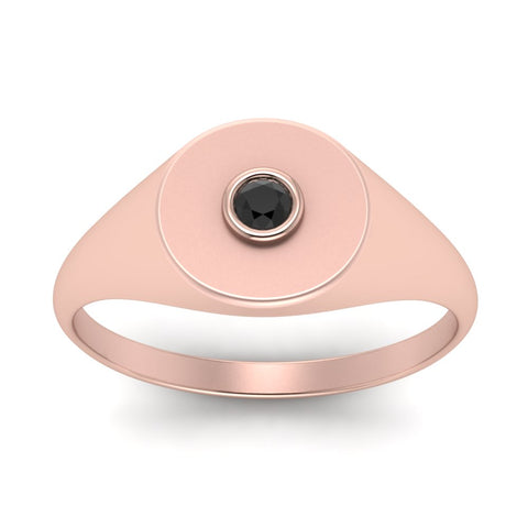 Bezel Set Round Signet Ring