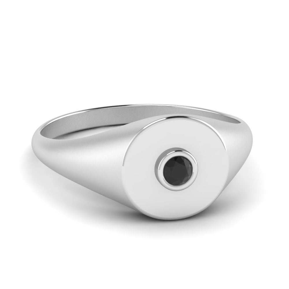 Bezel Set Round Signet Ring