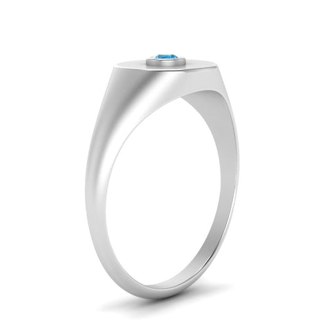 Bezel Set Round Signet Ring