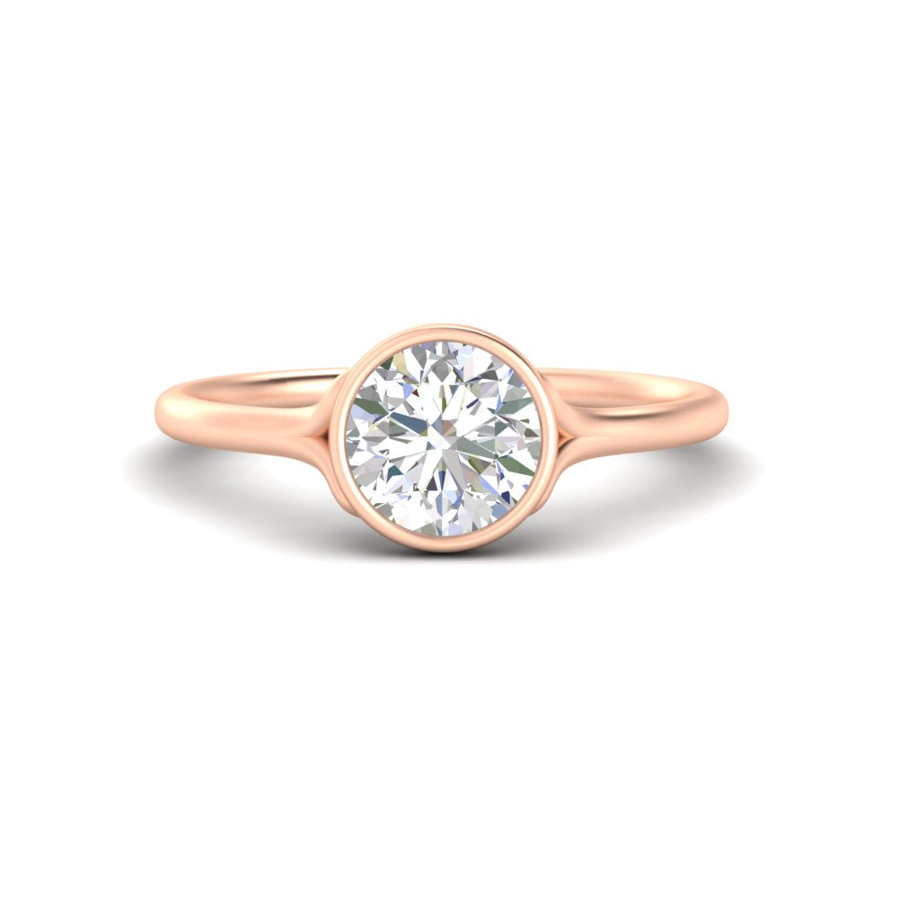 Bezel Set Round Split Engagement Ring
