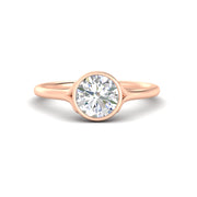 Bezel Set Round Split Engagement Ring
