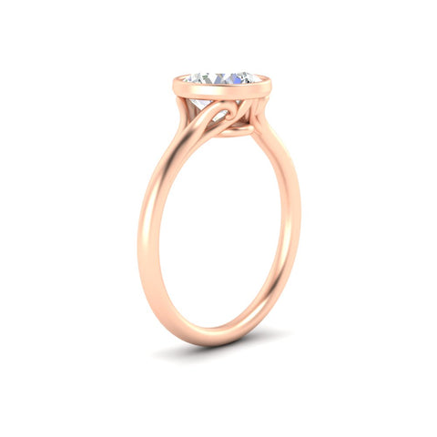 Bezel Set Round Split Engagement Ring