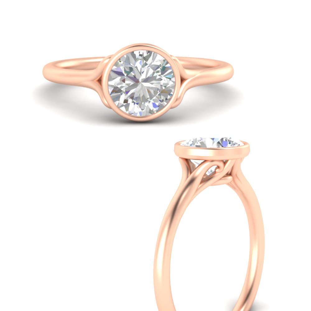 Bezel Set Round Split Engagement Ring
