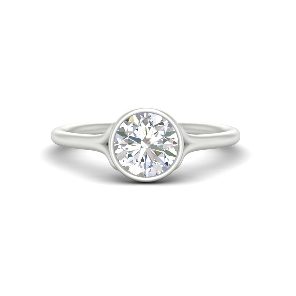 Bezel Set Round Split Engagement Ring
