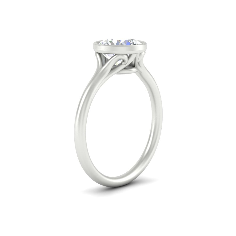 Bezel Set Round Split Engagement Ring