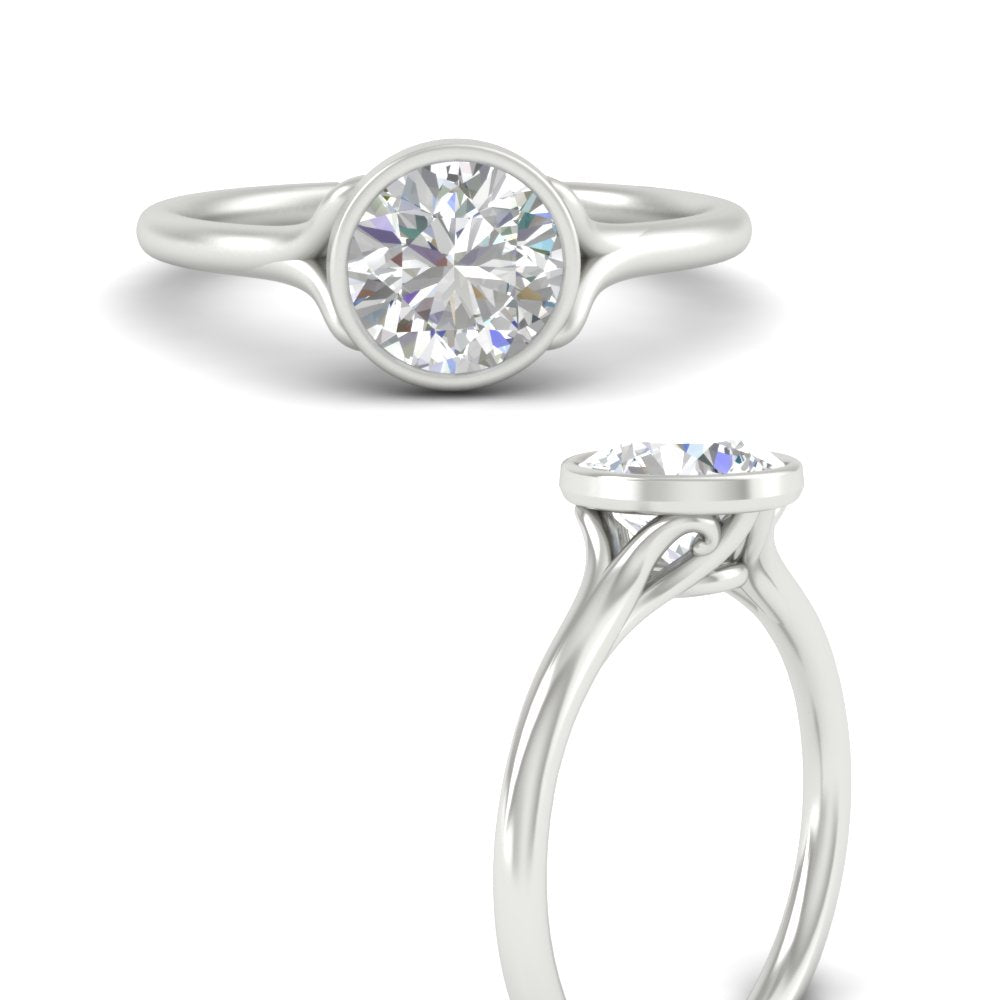 Bezel Set Round Split Engagement Ring