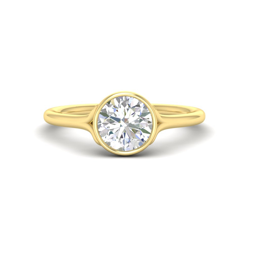Bezel Set Round Split Engagement Ring
