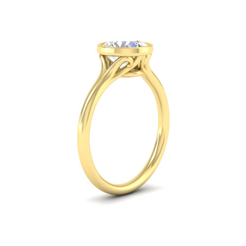 Bezel Set Round Split Engagement Ring