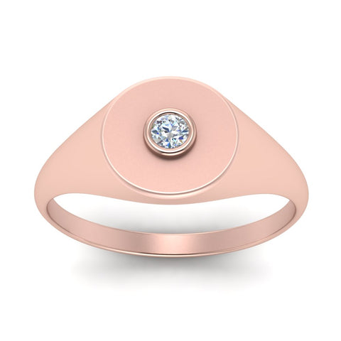 Bezel Set Round Signet Ring