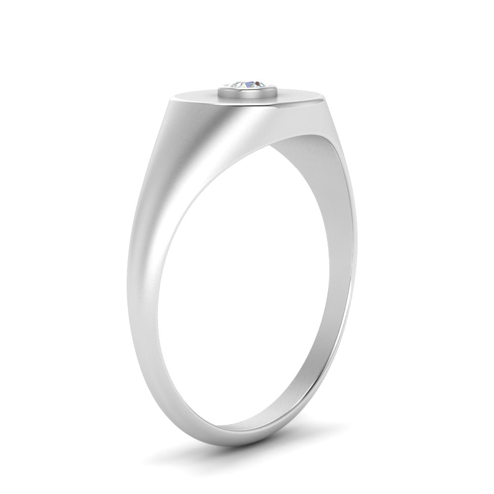 Bezel Set Round Signet Ring