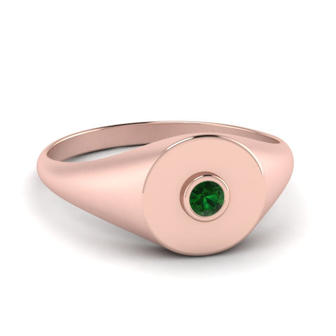 Bezel Set Round Signet Ring