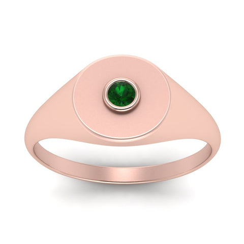 Bezel Set Round Signet Ring