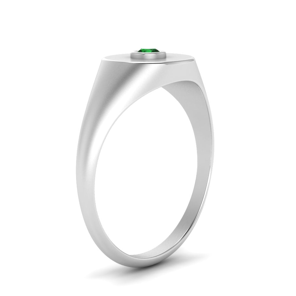 Bezel Set Round Signet Ring