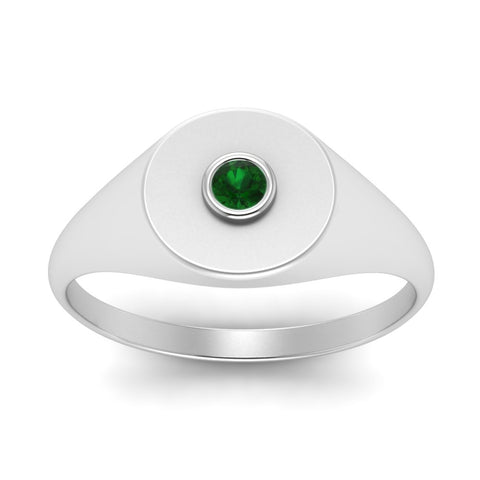Bezel Set Round Signet Ring