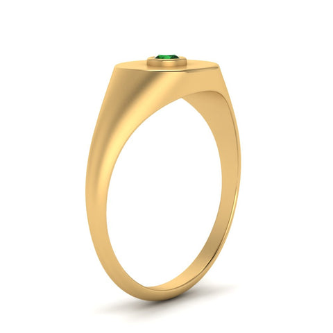 Bezel Set Round Signet Ring