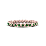 Load image into Gallery viewer, bezel-set-round-emerald-stacking-band-in-rose-gold-FDEWB11036GEMGRANGLE3-NL-RG.jpg
