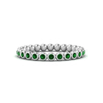 Load image into Gallery viewer, bezel-set-round-emerald-stacking-band-in-white-gold-FDEWB11036GEMGRANGLE3-NL-WG.jpg
