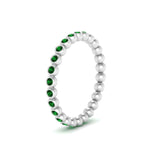 Load image into Gallery viewer, bezel-set-round-emerald-stacking-band-in-white-gold-FDEWB11036GEMGRANGLE3-NL-WG.jpg
