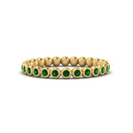 Load image into Gallery viewer, bezel-set-round-emerald-stacking-band-in-yellow-gold-FDEWB11036GEMGRANGLE3-NL-YG.jpg
