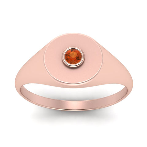 Bezel Set Round Signet Ring
