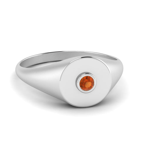 Bezel Set Round Signet Ring