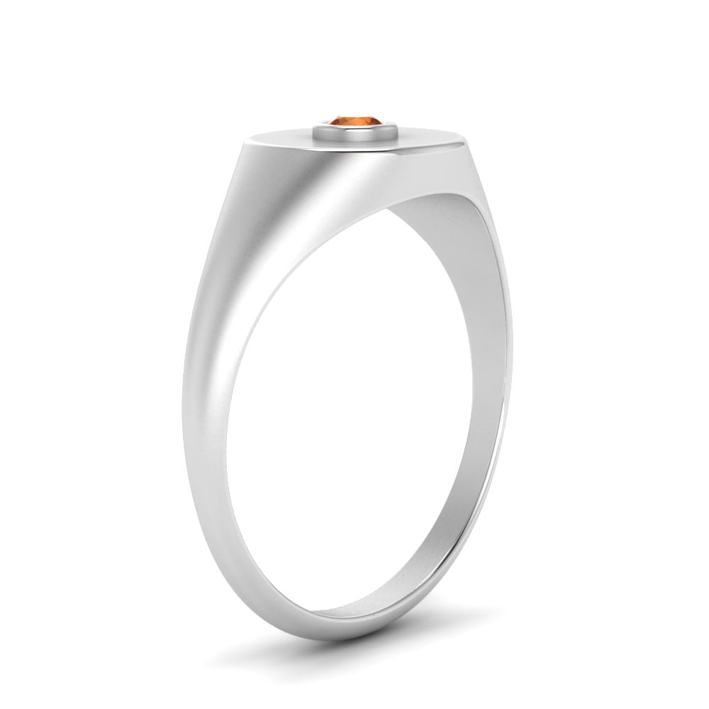 Bezel Set Round Signet Ring