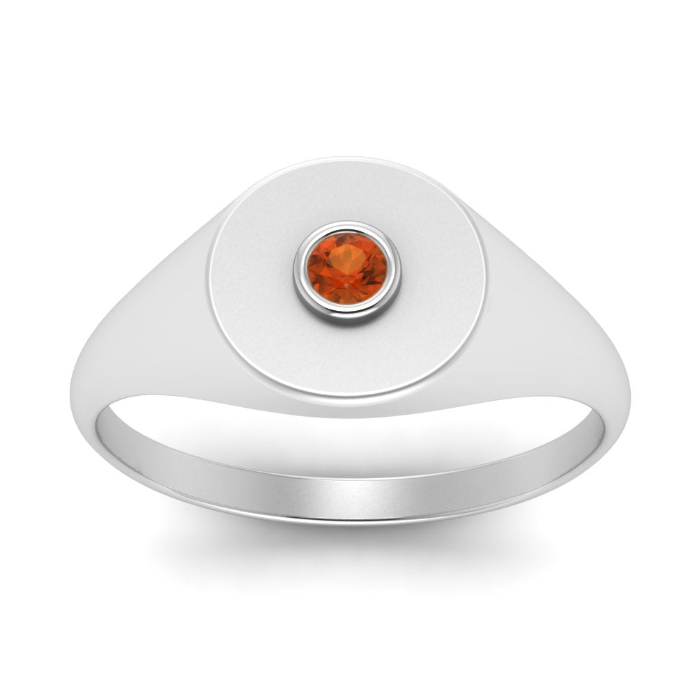 Bezel Set Round Signet Ring