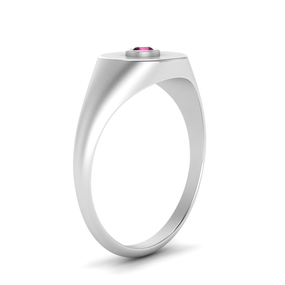 Bezel Set Round Signet Ring