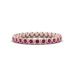 Load image into Gallery viewer, bezel-set-round-pink-sapphire-stacking-band-in-rose-gold-FDEWB11036GSADRPIANGLE3-NL-RG.jpg
