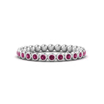 Load image into Gallery viewer, bezel-set-round-pink-sapphire-stacking-band-in-white-gold-FDEWB11036GSADRPIANGLE3-NL-WG.jpg
