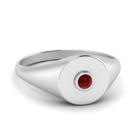 Bezel Set Round Signet Ring
