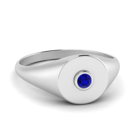 Bezel Set Round Signet Ring