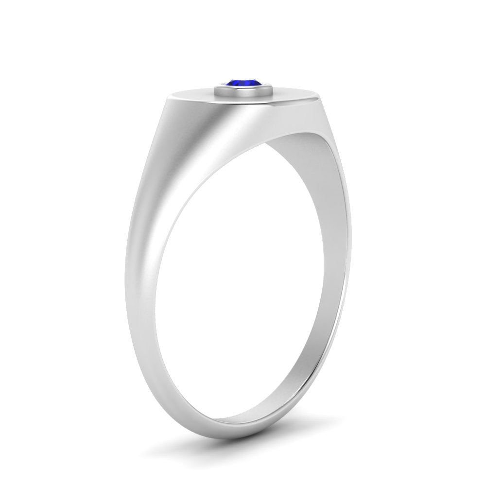 Bezel Set Round Signet Ring