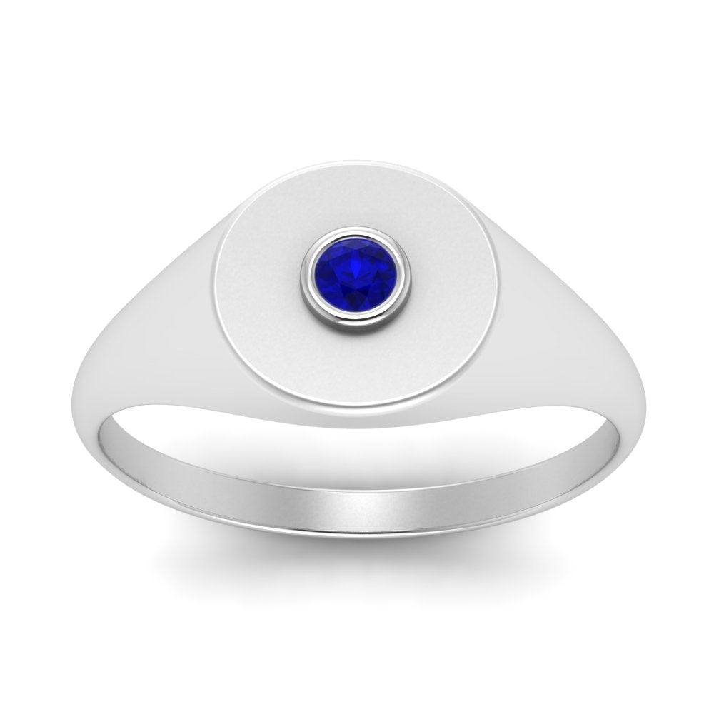 Bezel Set Round Signet Ring