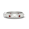 Load image into Gallery viewer, bezel-set-ruby-mens-wedding-band-in-white-gold-fdm1284grudr-nl-wg-hw